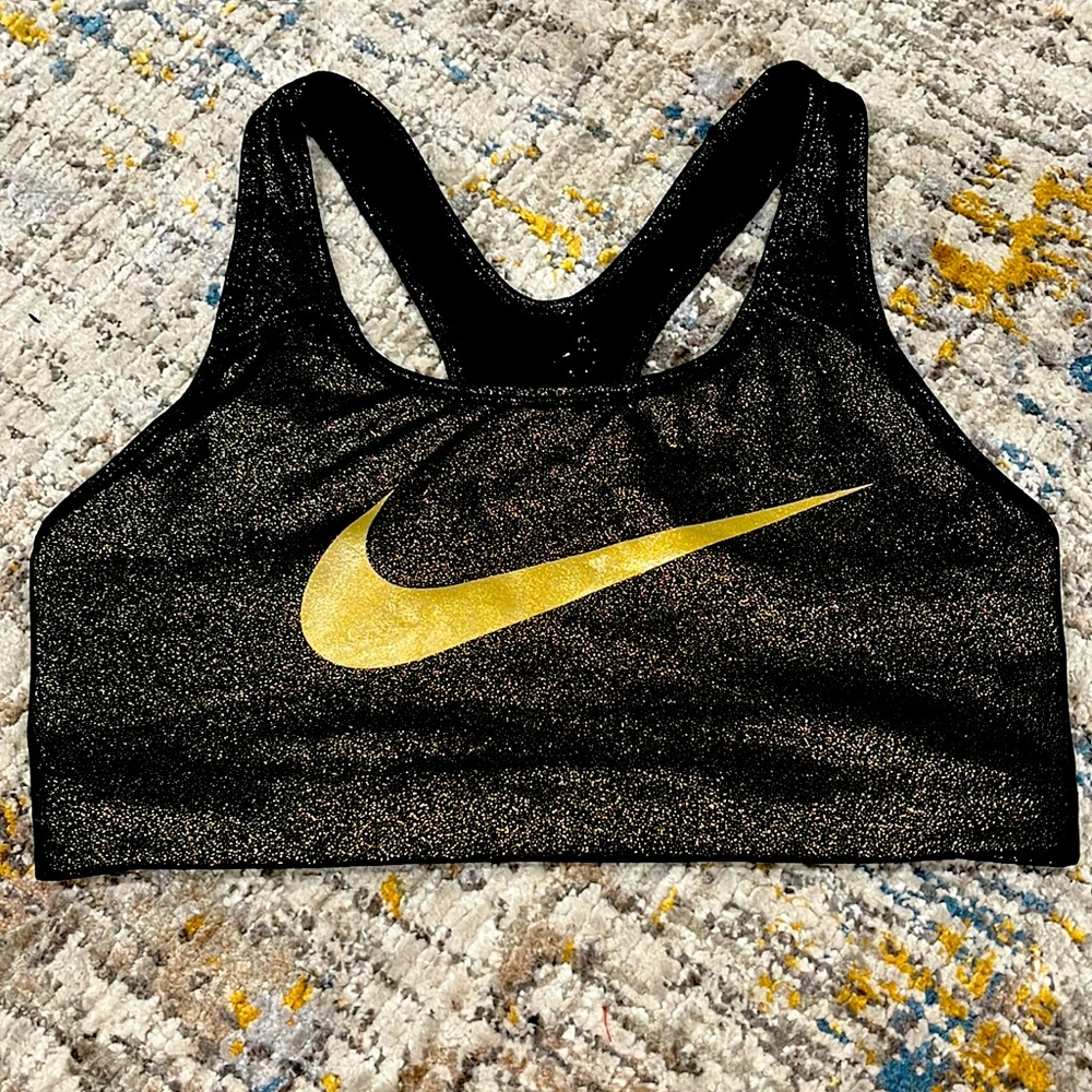 Black and Gold Nike dry fit sports bra size medium